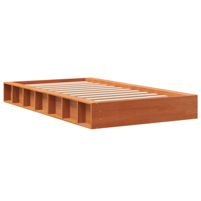 Bed Frame without Mattress Wax Brown 90x190 cm Single Solid Wood Pine