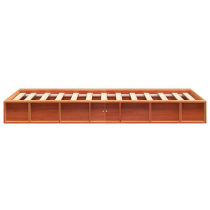 Bed Frame without Mattress Wax Brown 90x190 cm Single Solid Wood Pine