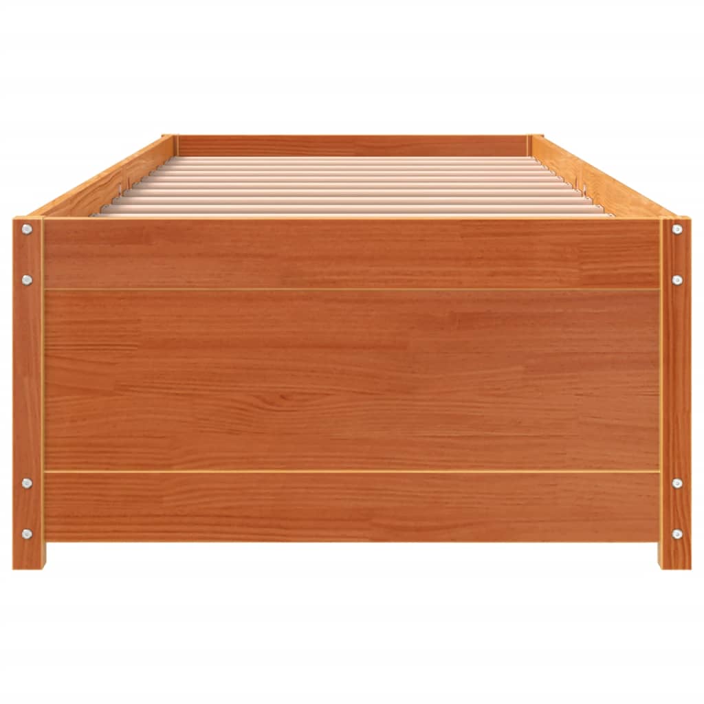 Day Bed without Mattress Wax Brown 90x190 cm Single Solid Wood Pine