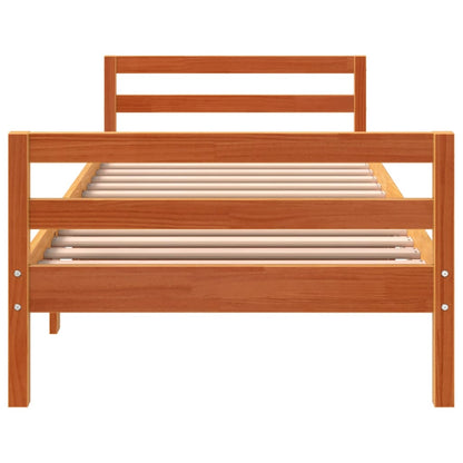 Bed Frame without Mattress Wax Brown 75x190 cm Small Single Solid Wood Pine