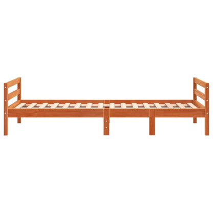 Bed Frame without Mattress Wax Brown 75x190 cm Small Single Solid Wood Pine