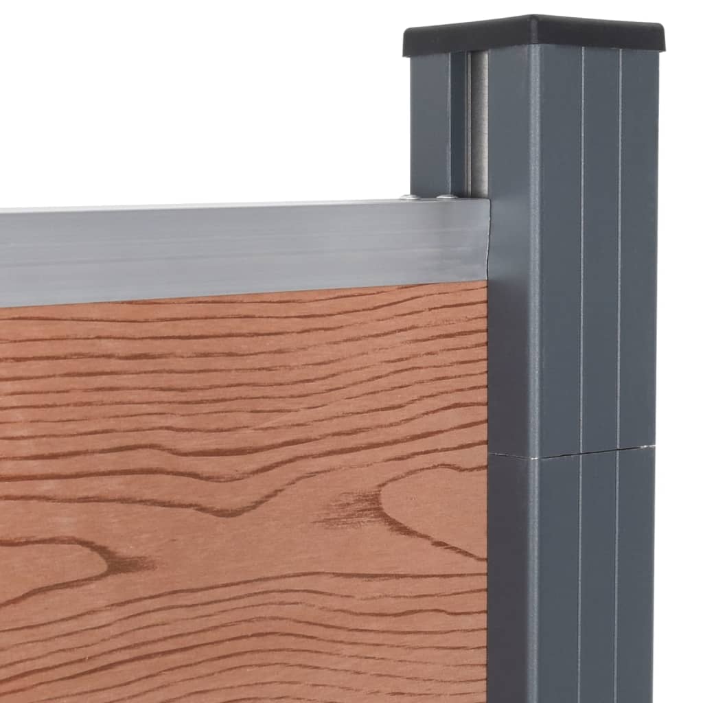 Fence Panel Set Brown 353x186 cm WPC