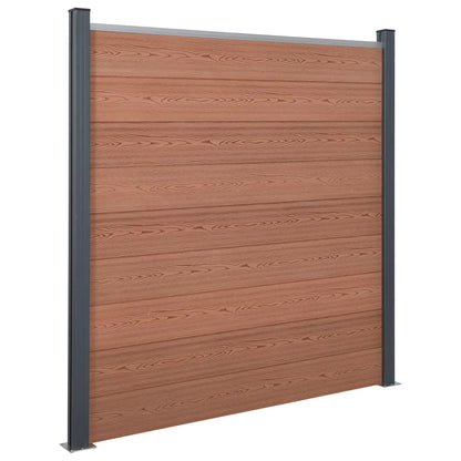 Fence Panel Set Brown 699x186 cm WPC