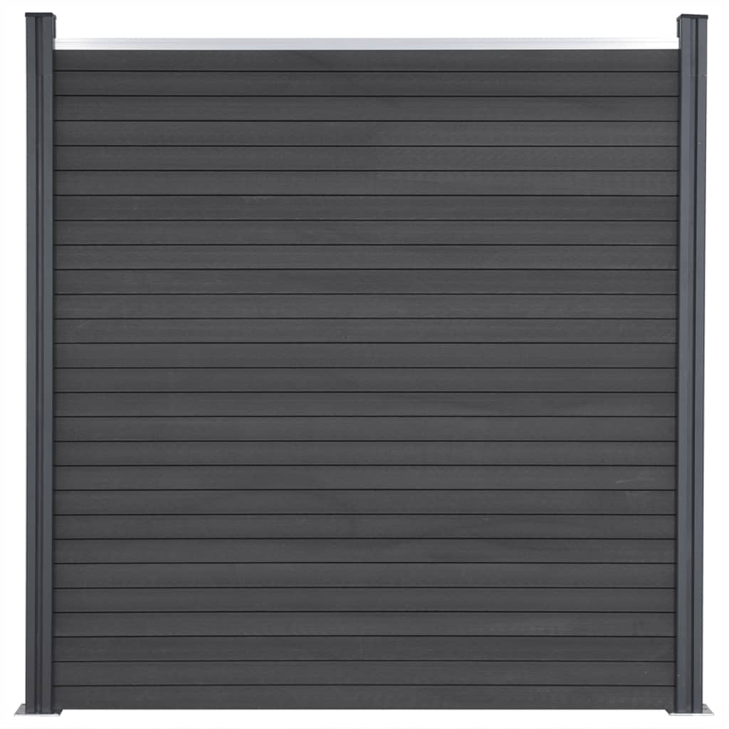 Fence Panel Set Grey 872x186 cm WPC