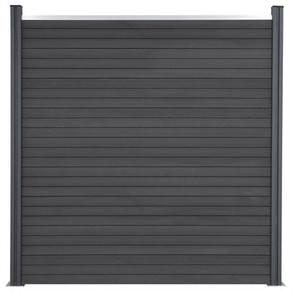 Fence Panel Set Grey 872x186 cm WPC