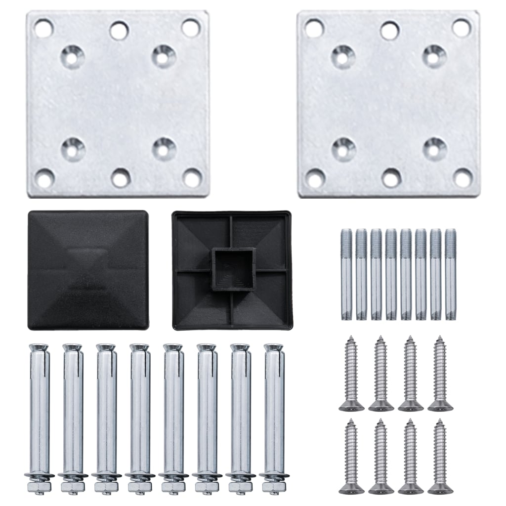 Fence Panel Set Grey 872x186 cm WPC
