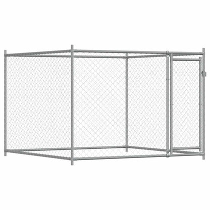 Dog Cage with Door Gray 6.6'x6.6'x4.9'Galvanized Steel