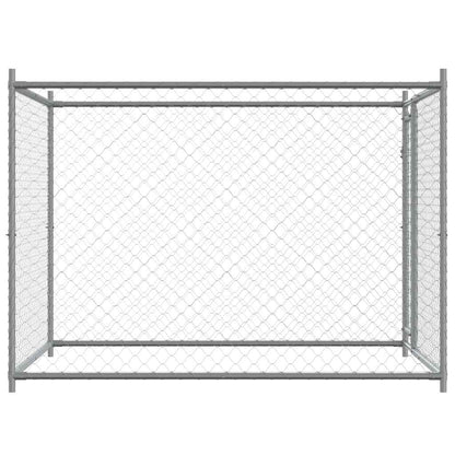 Dog Cage with Door Gray 6.6'x6.6'x4.9'Galvanized Steel