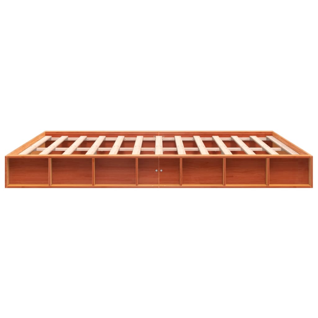 Bed Frame without Mattress Wax Brown 180x200 cm Super King Solid Wood Pine