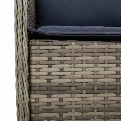 7 Piece Garden Dining Set with Cushions Grey Poly Rattan (US only)