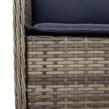9 Piece Garden Dining Set with Cushions Grey Poly Rattan (US only)