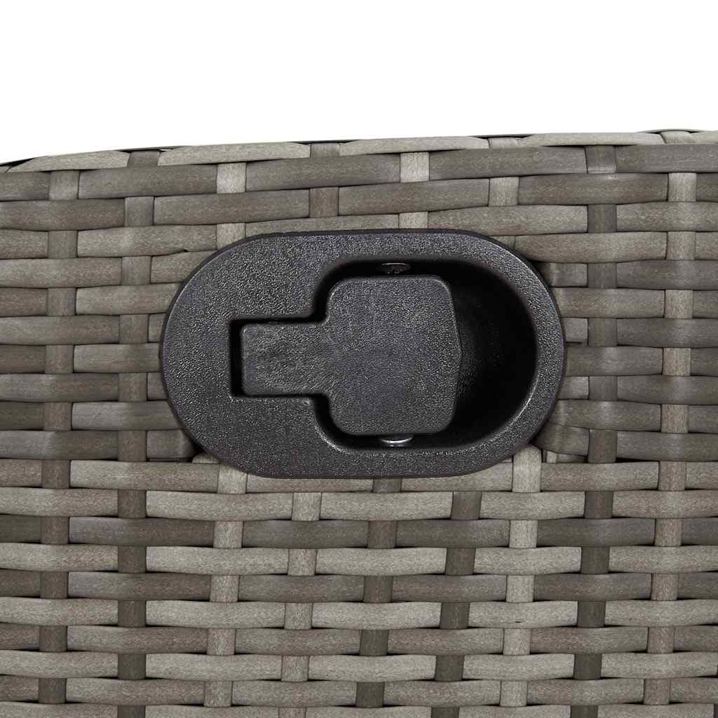 9 Piece Garden Dining Set with Cushions Grey Poly Rattan (US only)