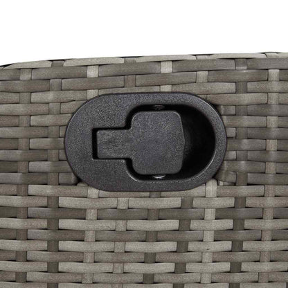 9 Piece Garden Dining Set with Cushions Grey Poly Rattan (US only)
