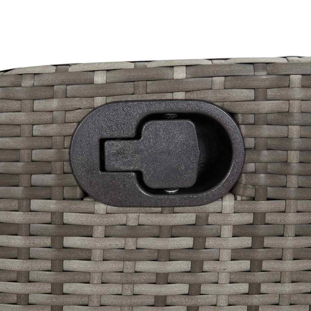 7 Piece Garden Dining Set with Cushions Grey Poly Rattan (US only)