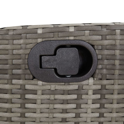 3 Piece Garden Dining Set with Cushions Grey Poly Rattan (US only)
