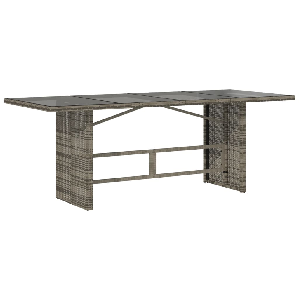 7 Piece Garden Dining Set with Cushions Grey Poly Rattan (US only)