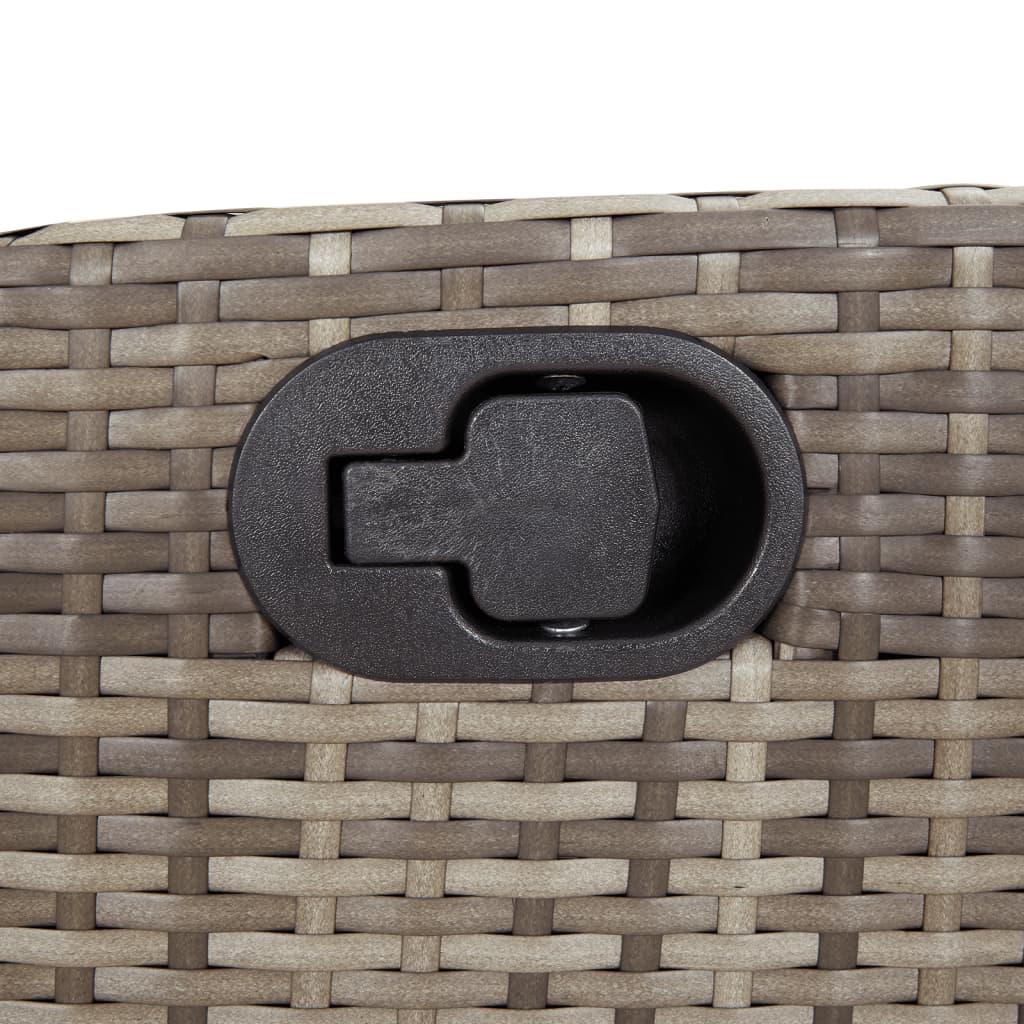 3 Piece Garden Dining Set with Cushions Grey Poly Rattan (US only)