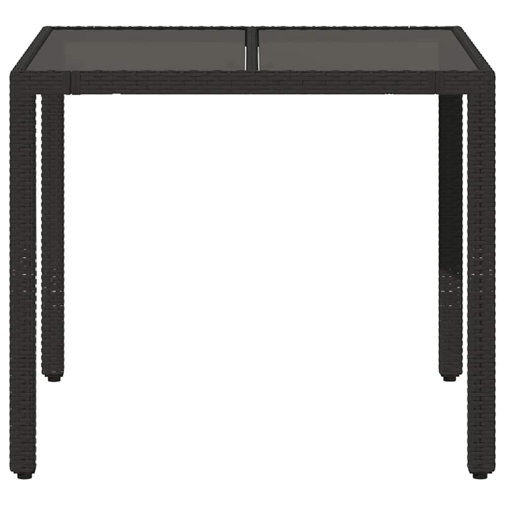 Garden Table | Black | PE Rattan | 90x90 cm | Sturdy | Garden Table