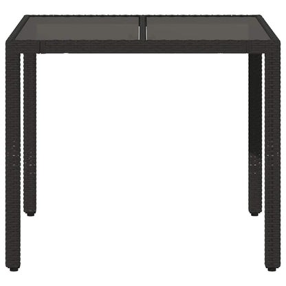 Garden Table | Black | PE Rattan | 90x90 cm | Sturdy | Garden Table