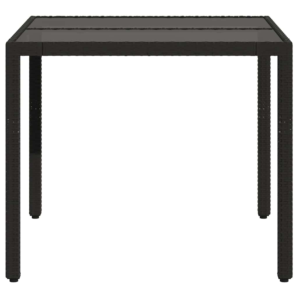Garden Table | Black | PE Rattan | 90x90 cm | Sturdy | Garden Table