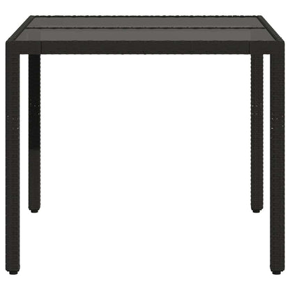 Garden Table | Black | PE Rattan | 90x90 cm | Sturdy | Garden Table