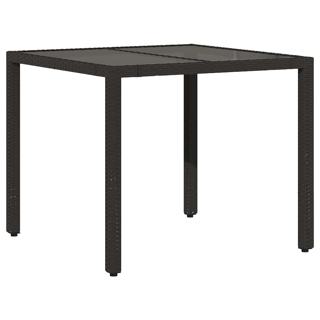Garden Table | Black | PE Rattan | 90x90 cm | Sturdy | Garden Table