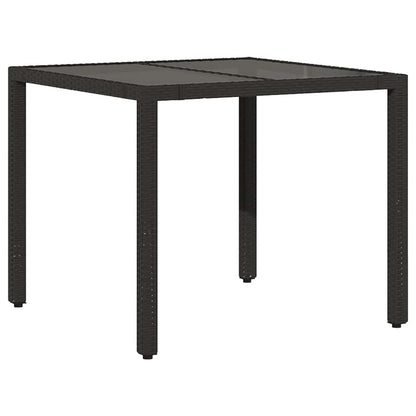 Garden Table | Black | PE Rattan | 90x90 cm | Sturdy | Garden Table
