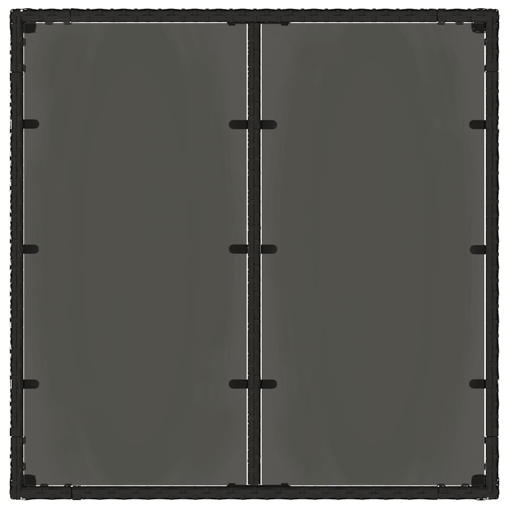 Garden Table | Black | PE Rattan | 90x90 cm | Sturdy | Garden Table