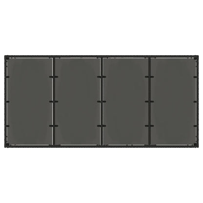 Garden Table | Black | Poly Rattan, Powder-Coated Steel, Tempered Glass