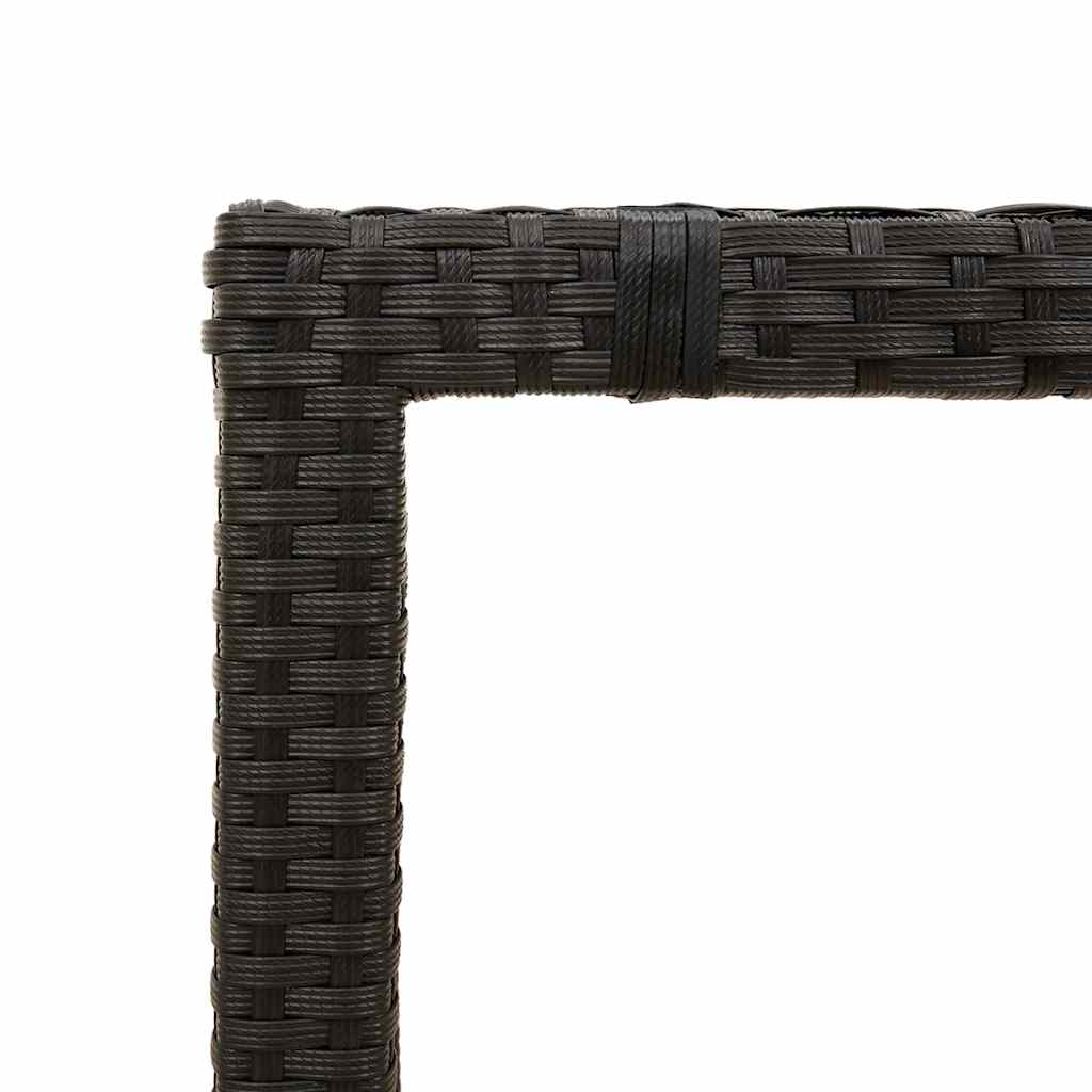 Garden Table | Black | Poly Rattan, Powder-Coated Steel, Tempered Glass