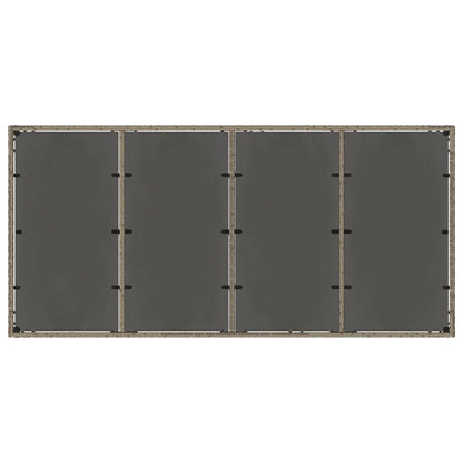 Garden Table | Grey | PE rattan, powder-coated steel, tempered glass
