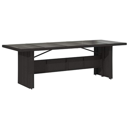 Garden Table | Black | PE rattan, powder-coated steel, tempered glass