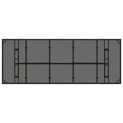 Garden Table | Black | PE rattan, powder-coated steel, tempered glass