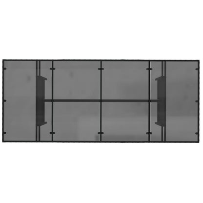 Garden Table | Black | PE rattan, powder-coated steel, tempered glass