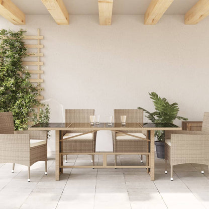 Garden Table | Beige | PE rattan | 190 cm long, 80 cm wide, 75 cm high