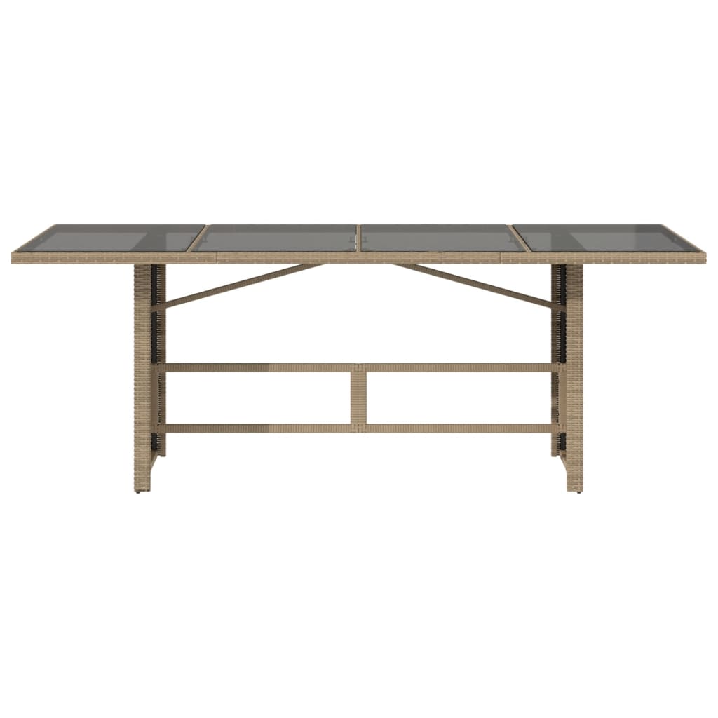 Garden Table | Beige | PE rattan | 190 cm long, 80 cm wide, 75 cm high