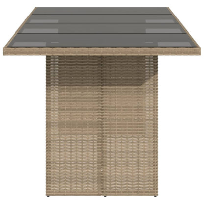 Garden Table | Beige | PE rattan | 190 cm long, 80 cm wide, 75 cm high