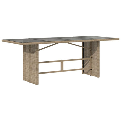 Garden Table | Beige | PE rattan | 190 cm long, 80 cm wide, 75 cm high