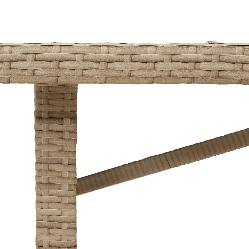 Garden Table | Beige | PE rattan | 190 cm long, 80 cm wide, 75 cm high
