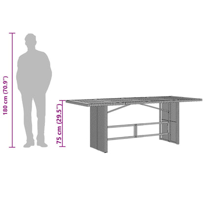 Garden Table | Beige | PE rattan | 190 cm long, 80 cm wide, 75 cm high