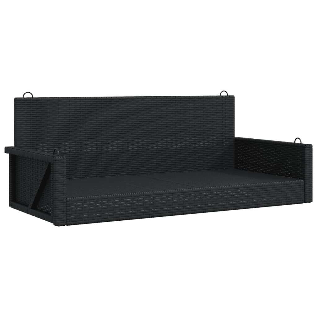 Swing Bench Black 46.9"x22"x18.9" Poly Rattan