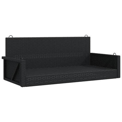 Swing Bench Black 46.9"x22"x18.9" Poly Rattan