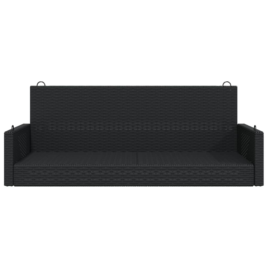 Swing Bench Black 46.9"x22"x18.9" Poly Rattan