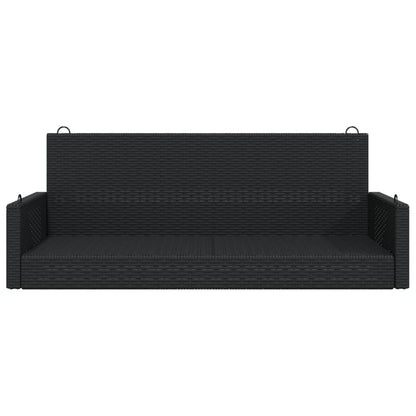 Swing Bench Black 46.9"x22"x18.9" Poly Rattan