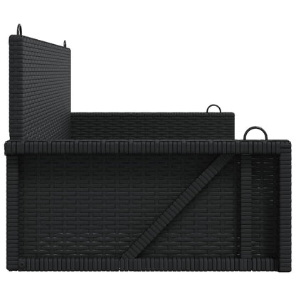Swing Bench Black 46.9"x22"x18.9" Poly Rattan