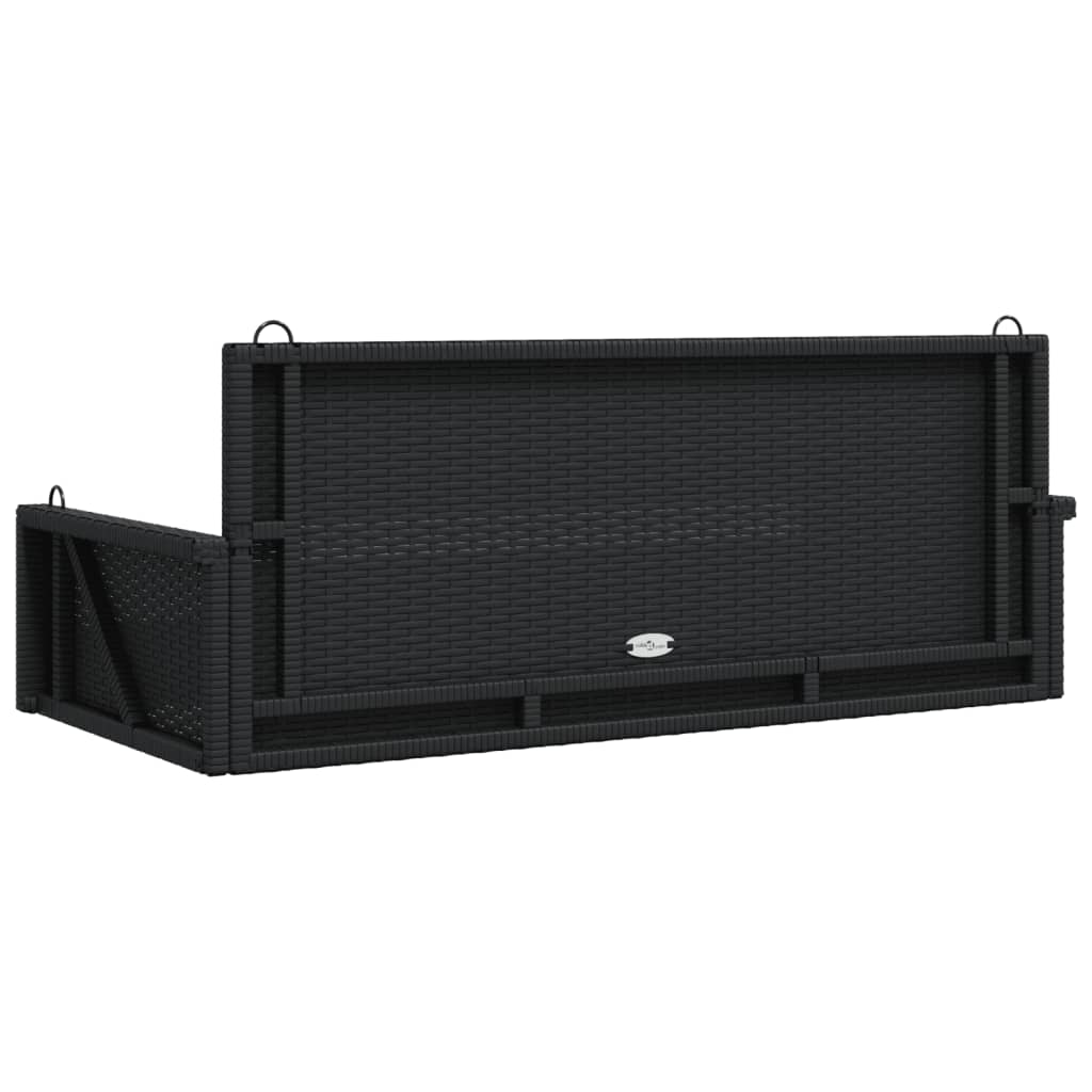 Swing Bench Black 46.9"x22"x18.9" Poly Rattan
