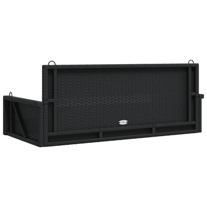 Swing Bench Black 46.9"x22"x18.9" Poly Rattan