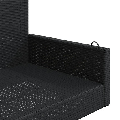 Swing Bench Black 46.9"x22"x18.9" Poly Rattan