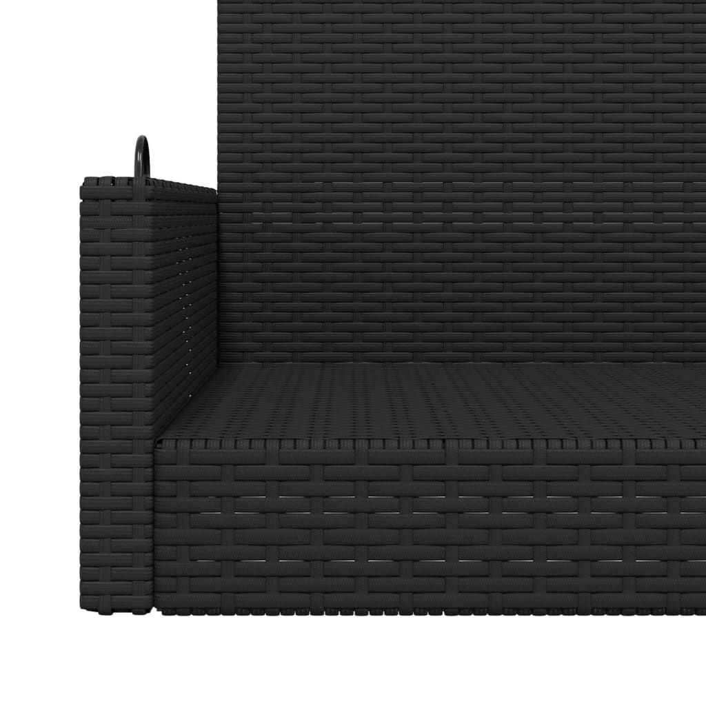 Swing Bench Black 46.9"x22"x18.9" Poly Rattan