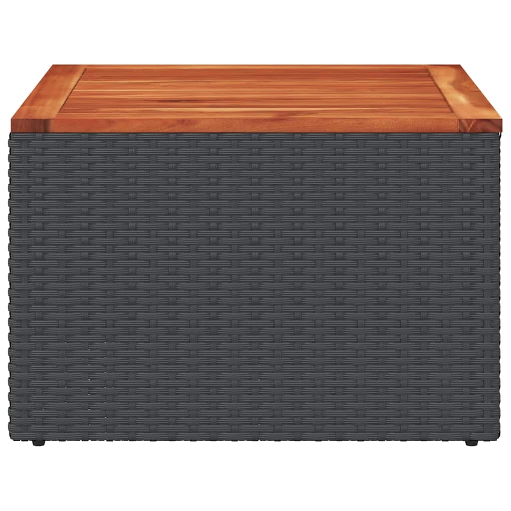 Garden Table | Black and Brown | PE Rattan | Compact | Durable